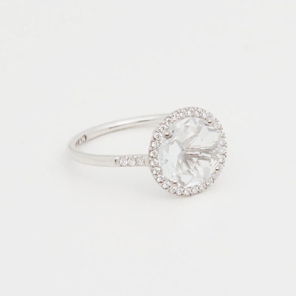 14k Suzanne Kalan Topaz and Diamond Ring